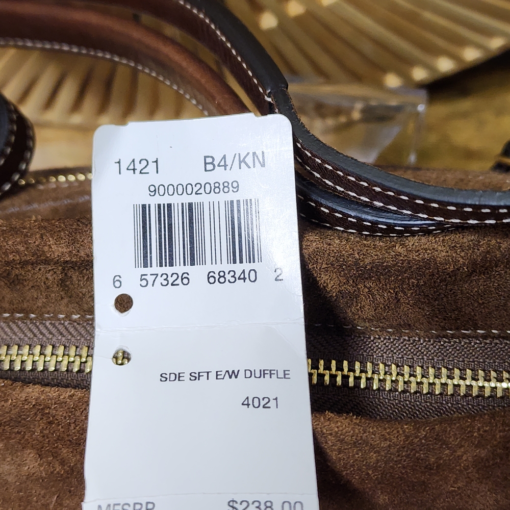 Coach Brown Suede Bag with Gold Detail-Vintage - Picture 13 of 14